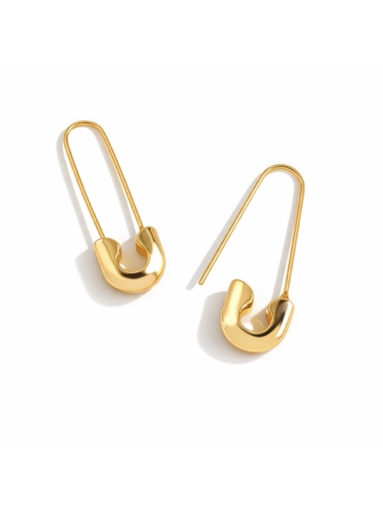 Jewelry - New! Gold Safety Pin Earrings (1045) NWOT